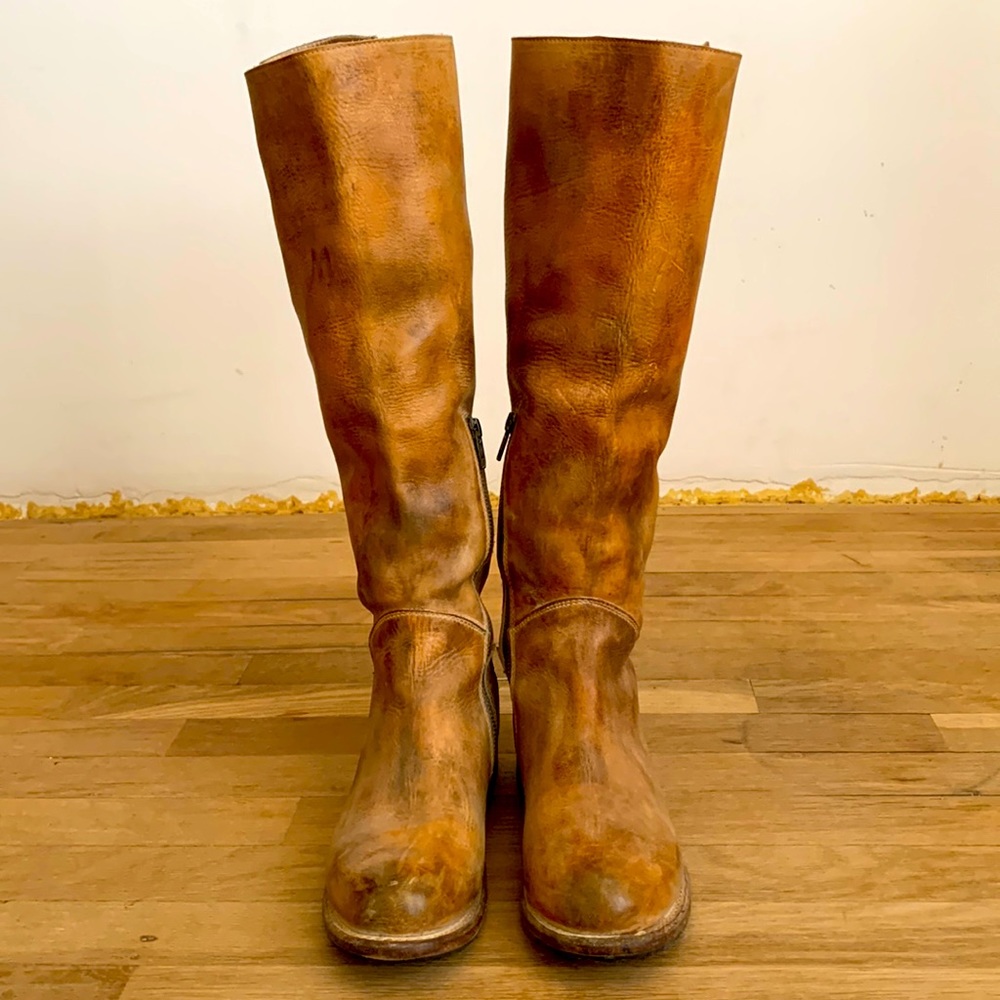 Bed Stü 7M Manchester boots, tan rustic white.